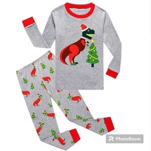 🌼🌼Kikizye Christmas dinosaur PJ’s. Preloved. 12🌼🌼